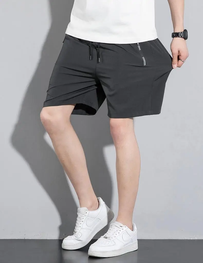 Men Ice Silk Thin Shorts Black Quick Dry — feature 27