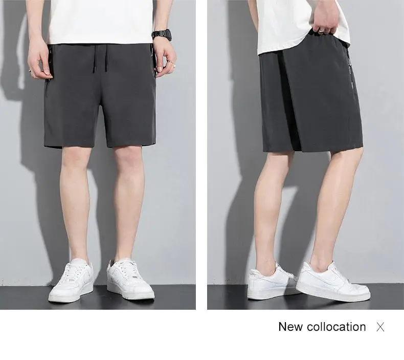Men Ice Silk Thin Shorts Black Quick Dry — feature 29