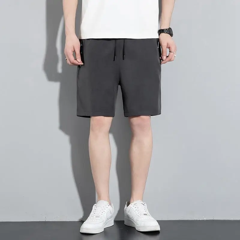 Men Ice Silk Thin Shorts Black Quick Dry - Image 2