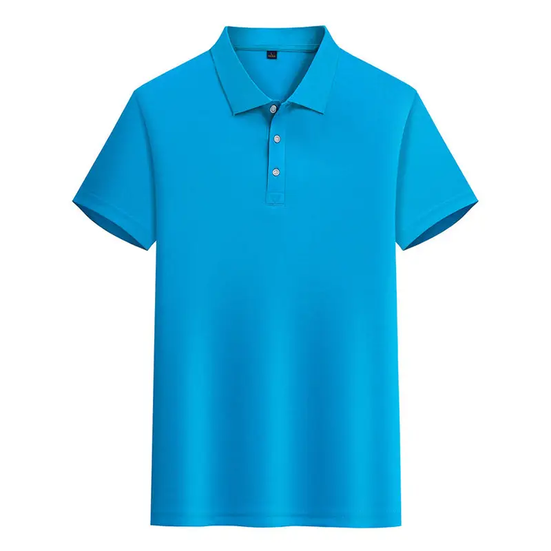 160 Yorkshire Men Pure Blue Polo Shirt Short Sleeve Lapel T-Shirt - Image 16