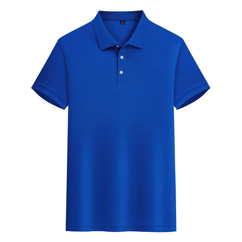 160 Yorkshire Men Pure Blue Polo Shirt Short Sleeve Lapel T-Shirt - Image 3