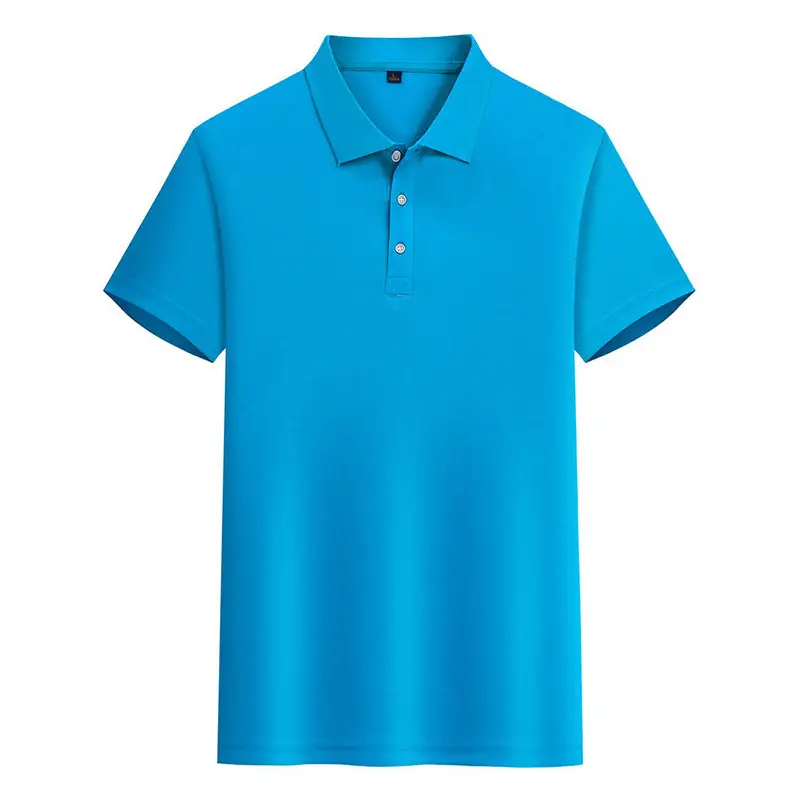 160 Yorkshire Men Pure Blue Polo Shirt Short Sleeve Lapel T-Shirt - Image 9