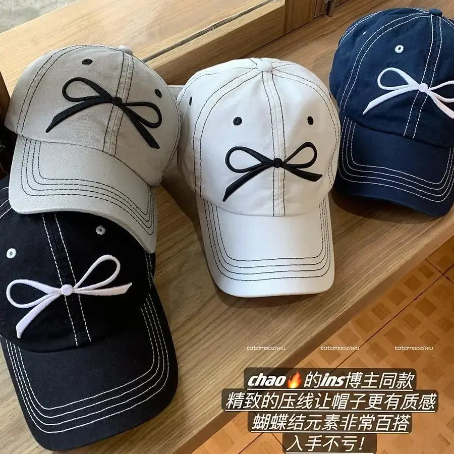 Bowknot Embroidered Women's peaked caps 2024