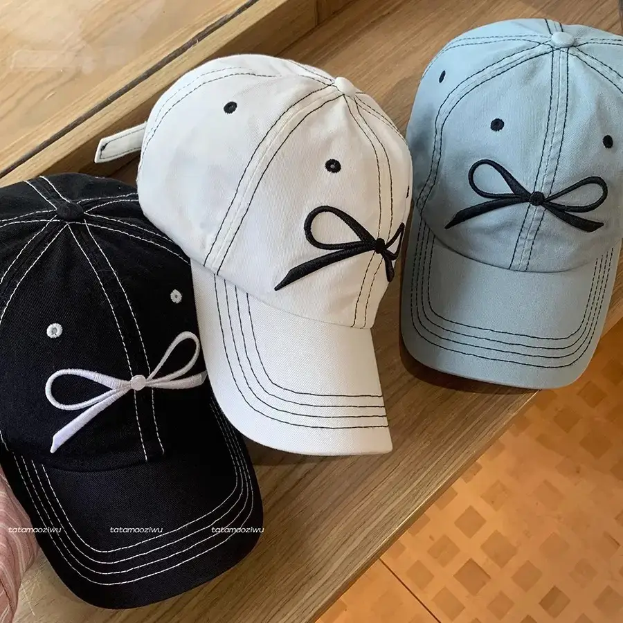 Bowknot Embroidered Women's peaked caps 2024