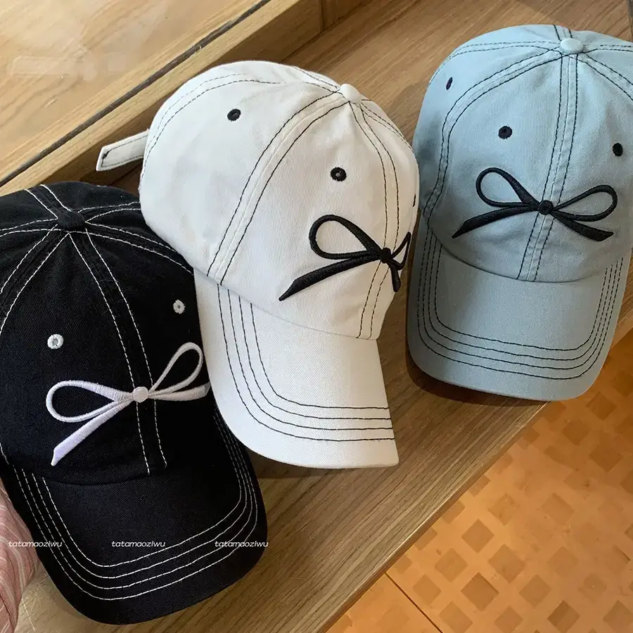 Bowknot Embroidered Women's peaked caps 2024
