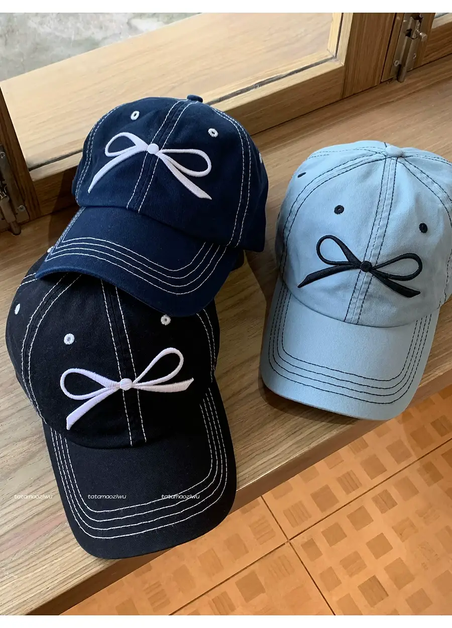 Bowknot Embroidered Women's peaked caps 2024 — feature 3