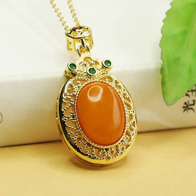 Aiyu Natural Amber Pendant Necklace for Women — feature 5