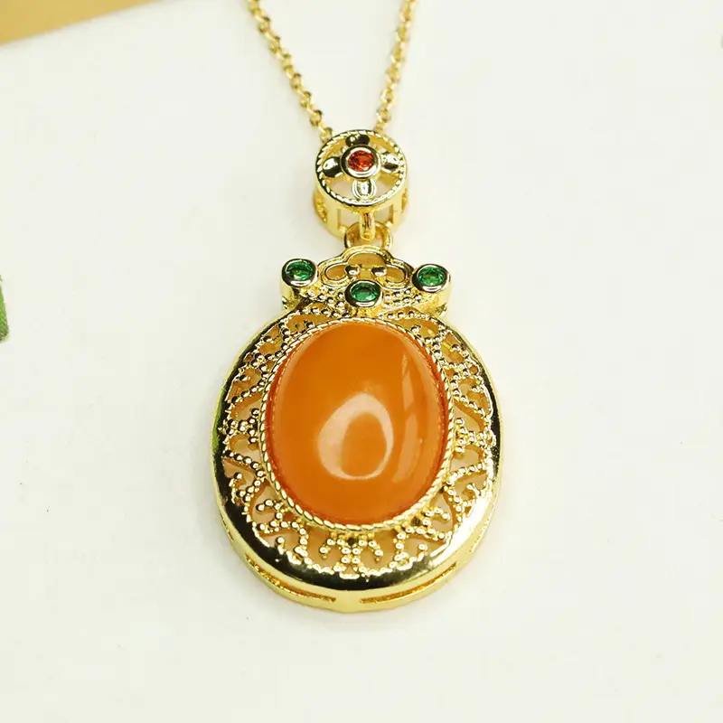 Aiyu Natural Amber Pendant Necklace for Women — feature 9