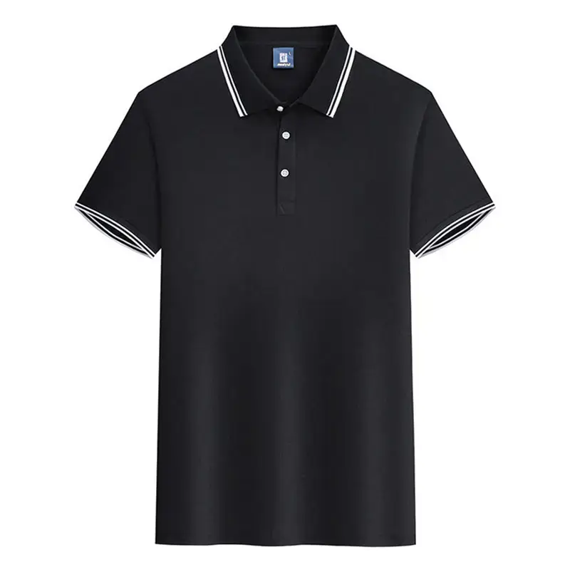 Men's White Edge Lapel T-Shirt 180g Summer - Image 2