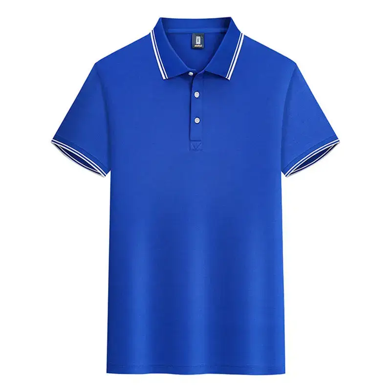 Men's White Edge Lapel T-Shirt 180g Summer - Image 3