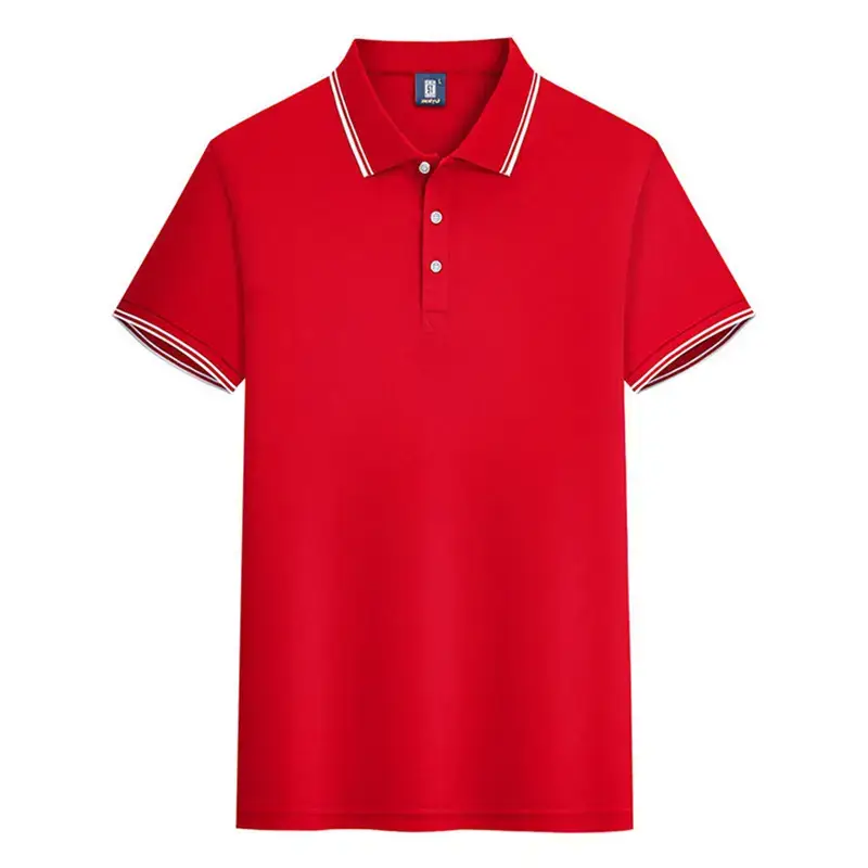 Men's White Edge Lapel T-Shirt 180g Summer - Image 5