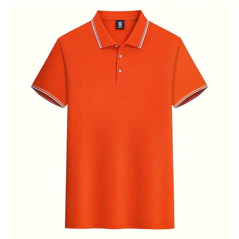 Men's White Edge Lapel T-Shirt 180g Summer - Image 7