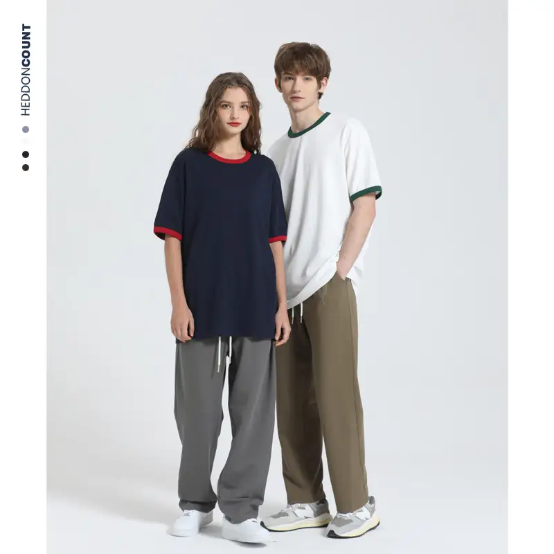 Dengjue Men's 2026 Summer Loose Color-Block T-Shirt Plus Size - Image 7