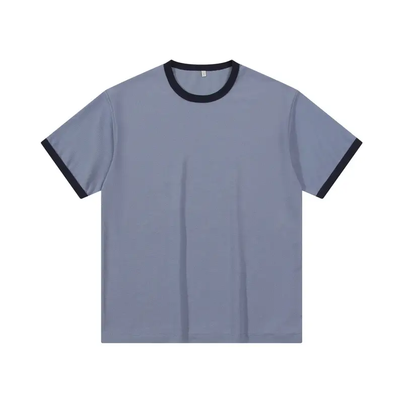 Dengjue Men's 2026 Summer Loose Color-Block T-Shirt Plus Size - Image 2