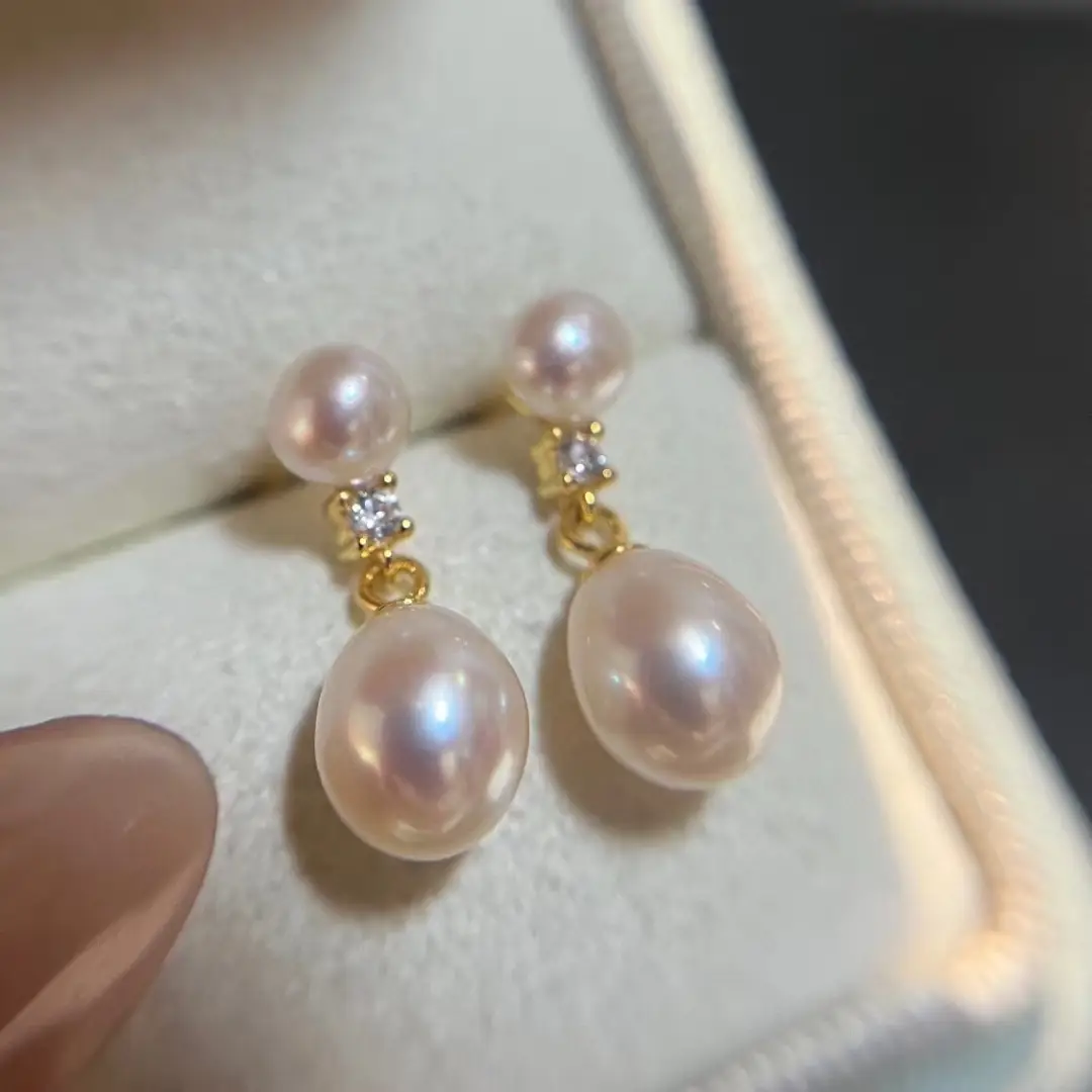 Natural Freshwater Pearl Earrings Classic Simple Joker Silver Pin Earrings - Image 5
