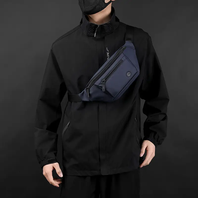 Men's Navy Blue Chest Messenger Bag All Match - Image 6