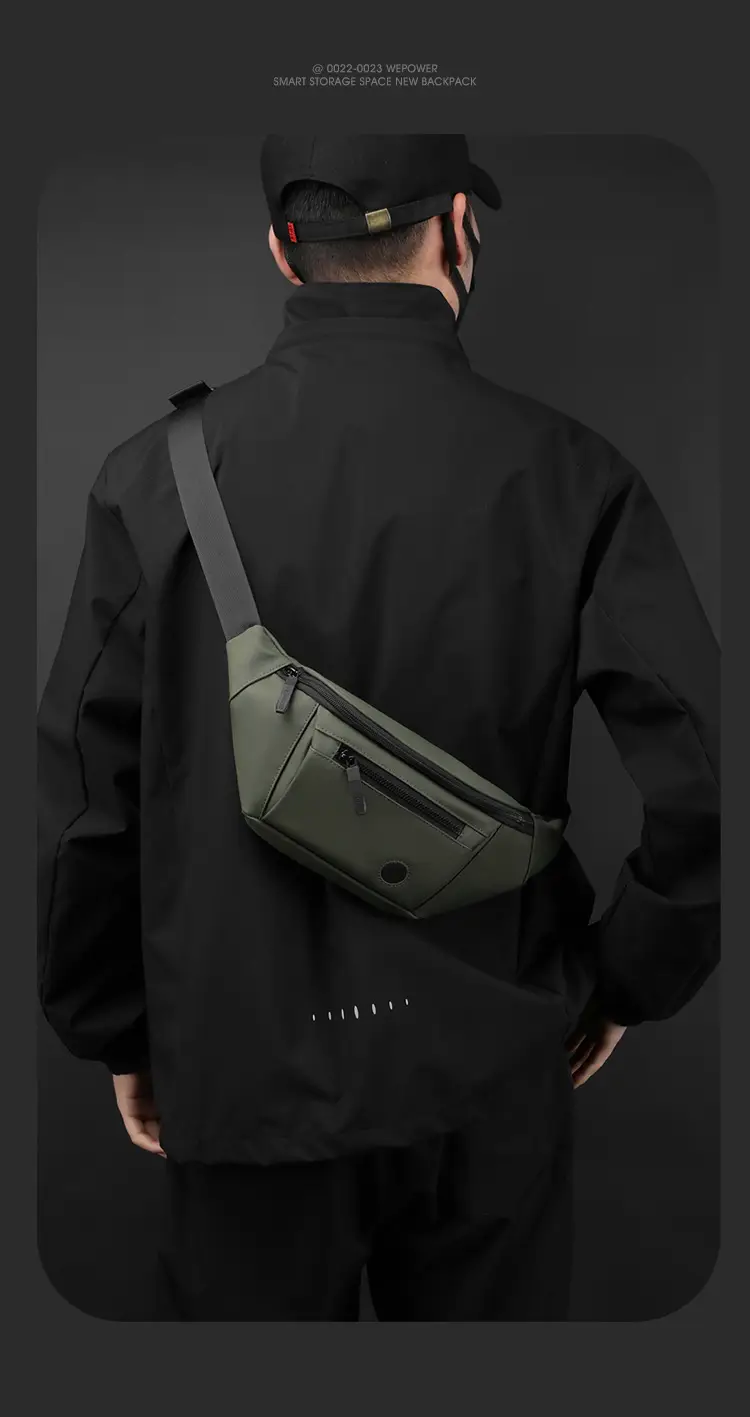 Men's Navy Blue Chest Messenger Bag All Match — feature 17