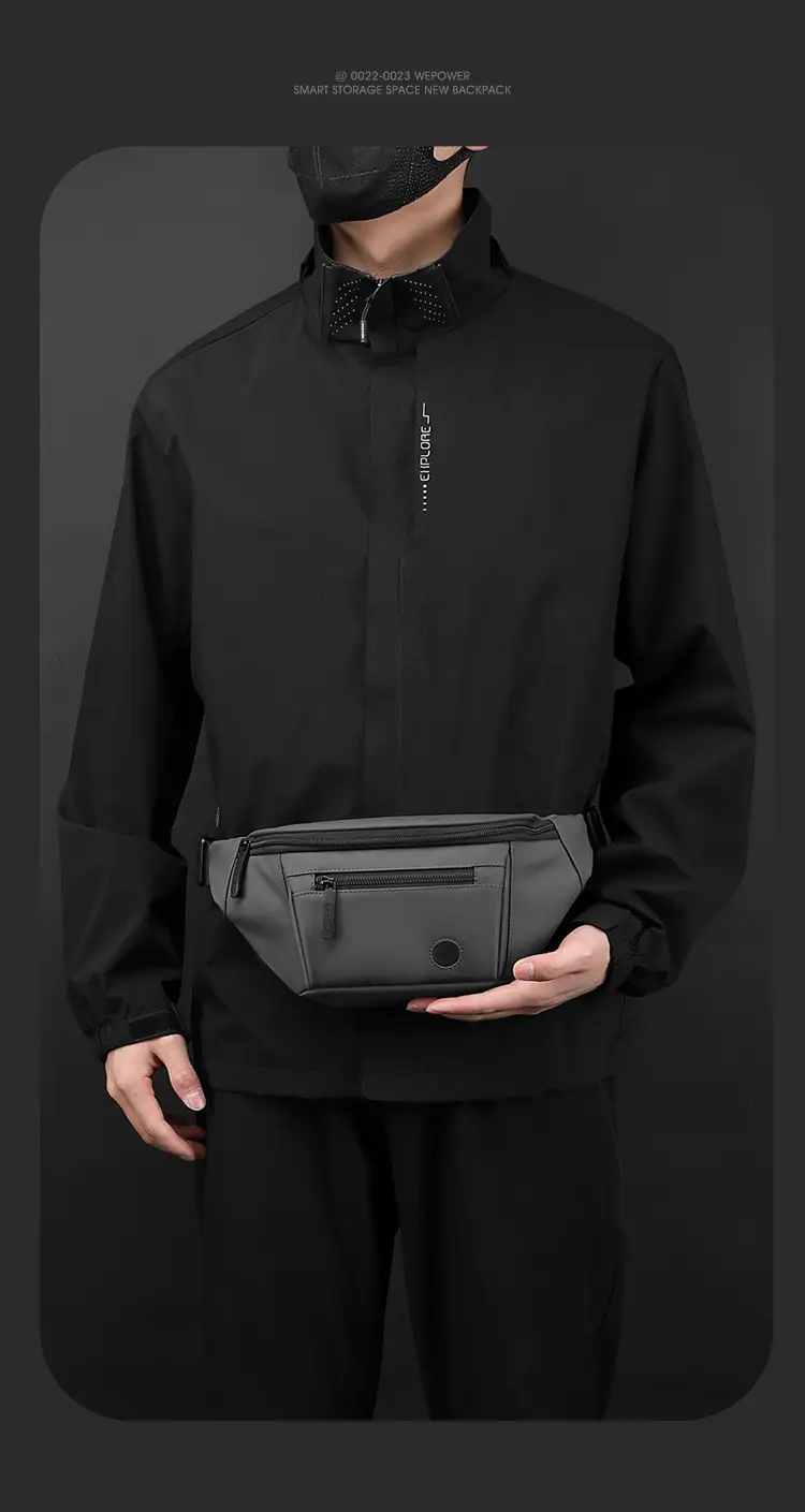 Men's Navy Blue Chest Messenger Bag All Match — feature 18
