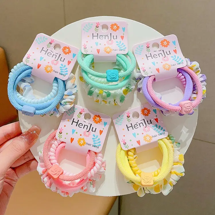 Blue Rubber Paytail Hair Ring for Girls