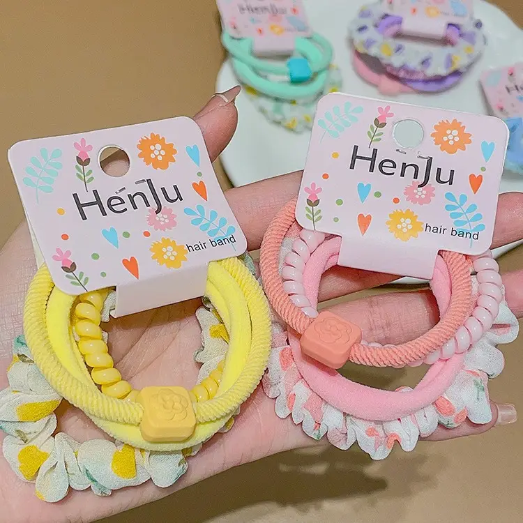 Blue Rubber Paytail Hair Ring for Girls