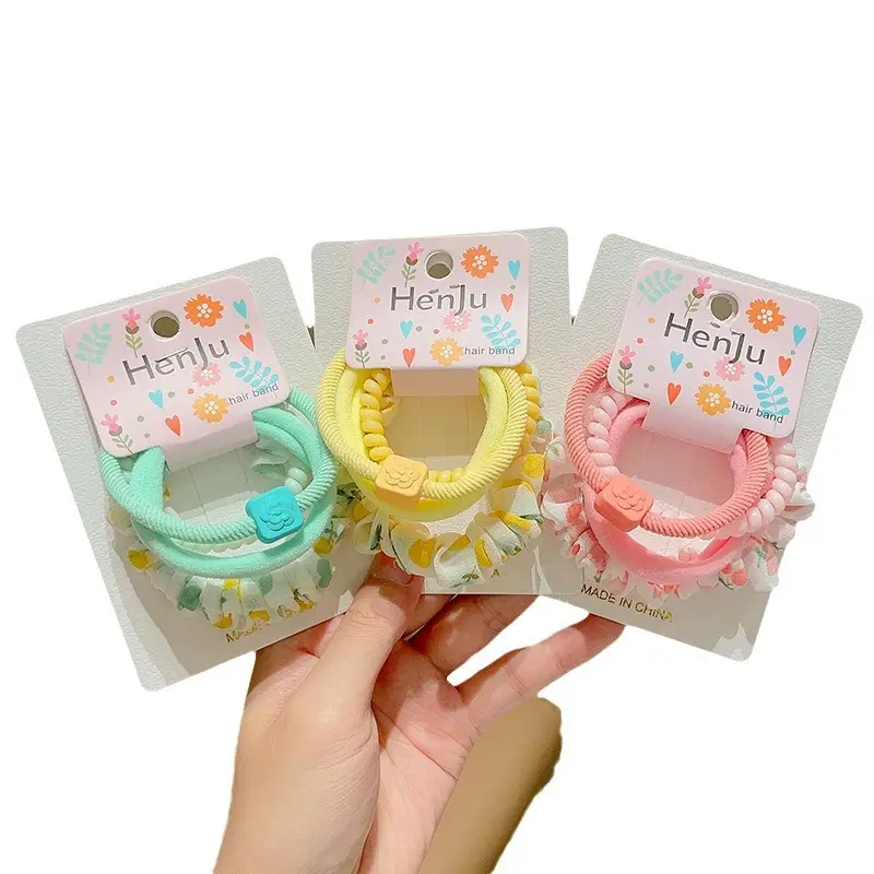 Blue Rubber Paytail Hair Ring for Girls