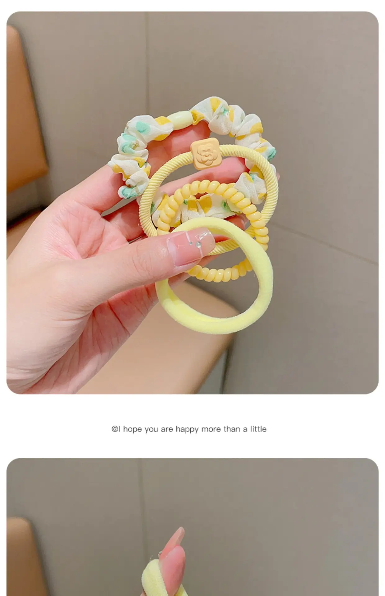 Blue Rubber Paytail Hair Ring for Girls — feature 7