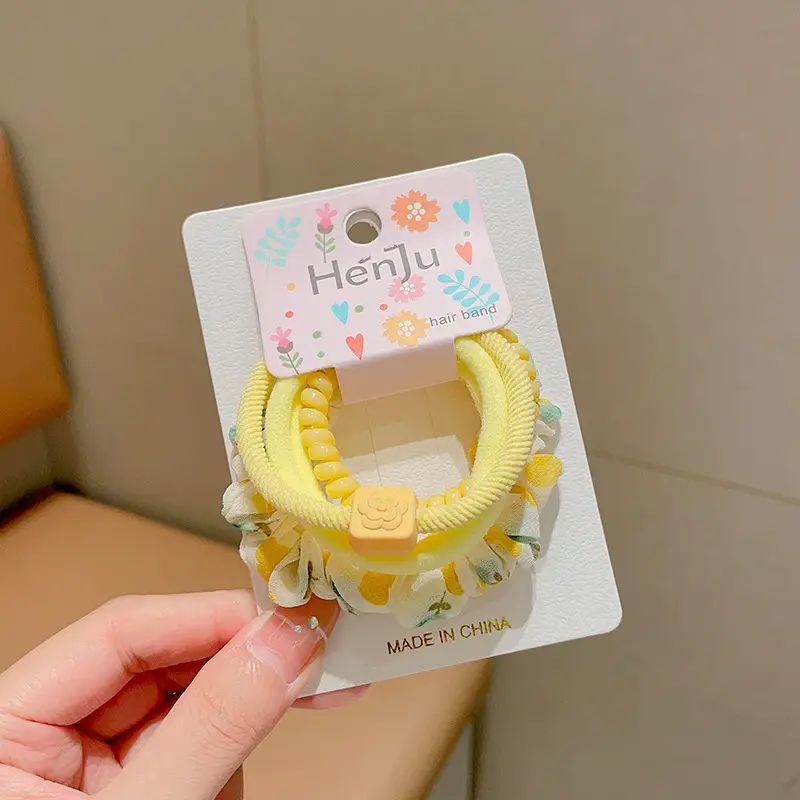 Blue Rubber Paytail Hair Ring for Girls