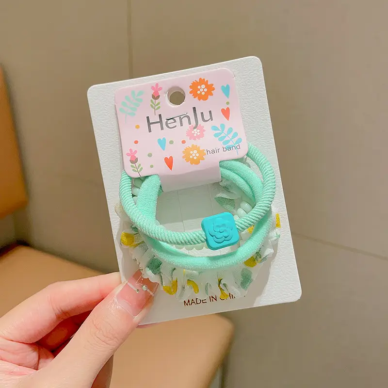 Blue Rubber Paytail Hair Ring for Girls
