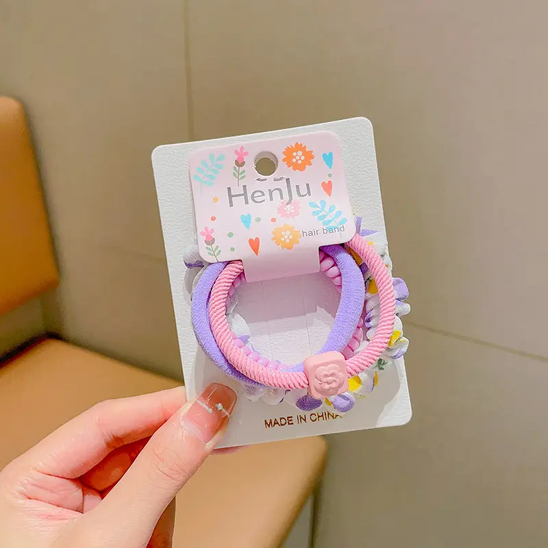Blue Rubber Paytail Hair Ring for Girls