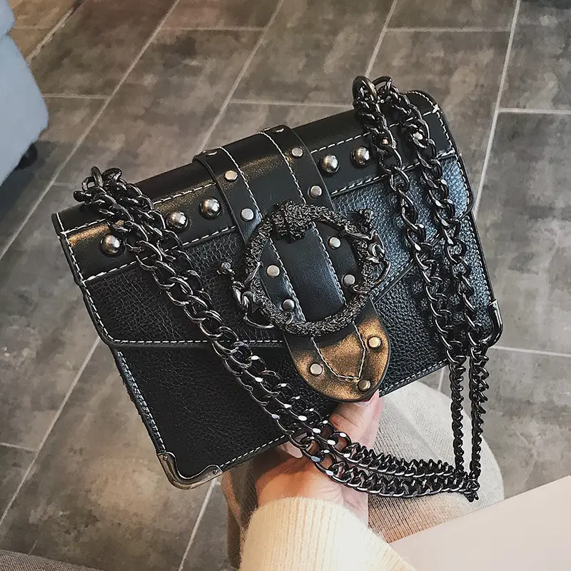 Women's Rivet Crossbody Bag Brown Leather 2026 - Image 4