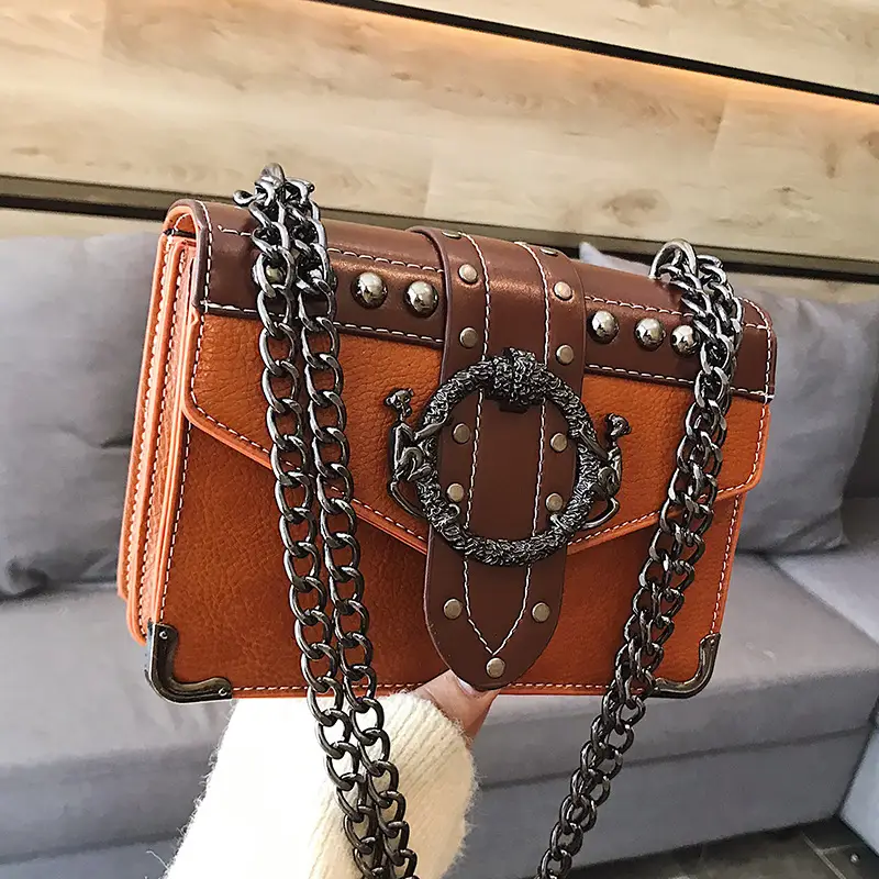 Women's Rivet Crossbody Bag Brown Leather 2026 - Image 5