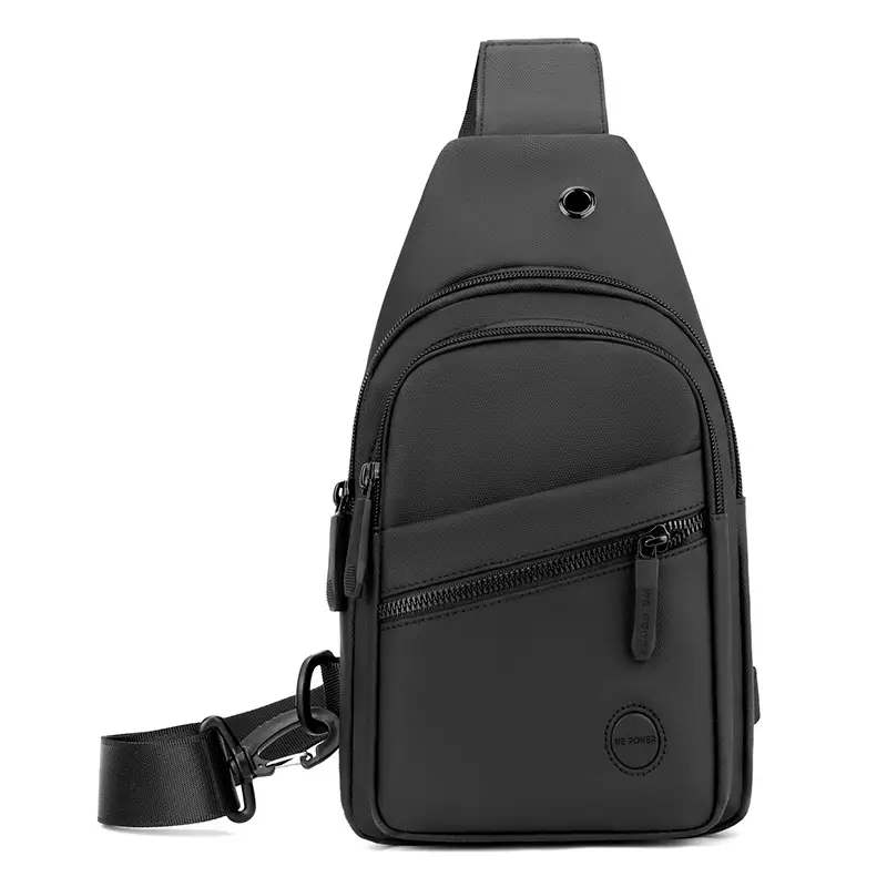 Men's Navy Blue Crossbody Bag with 3 Zippers - Image 9