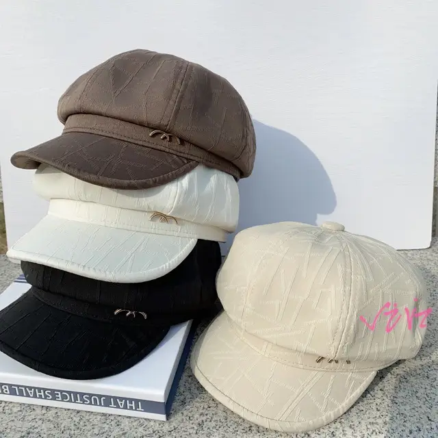 Women's Beige Quilted Bucket Cap 2024