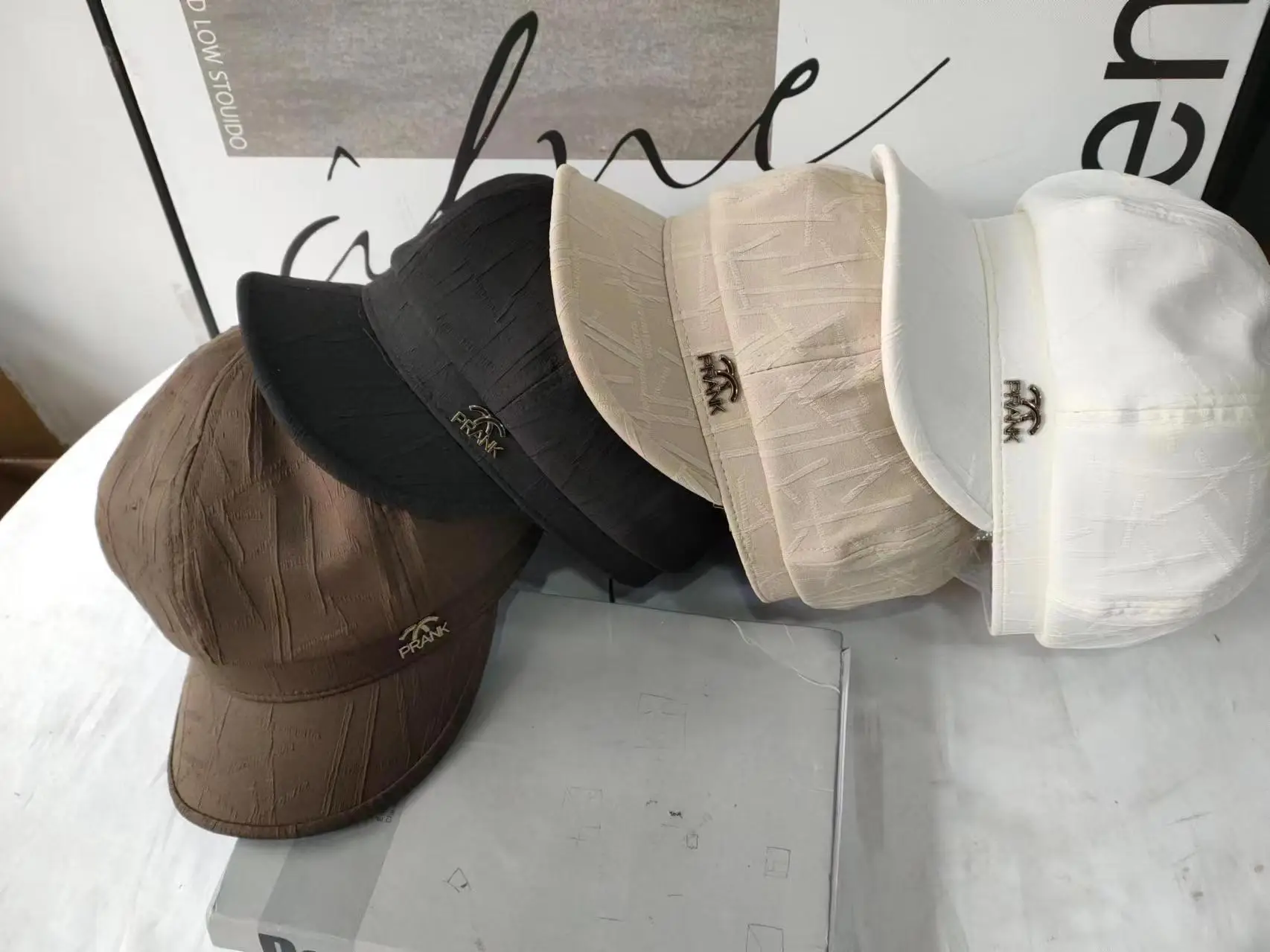 Women's Beige Quilted Bucket Cap 2024