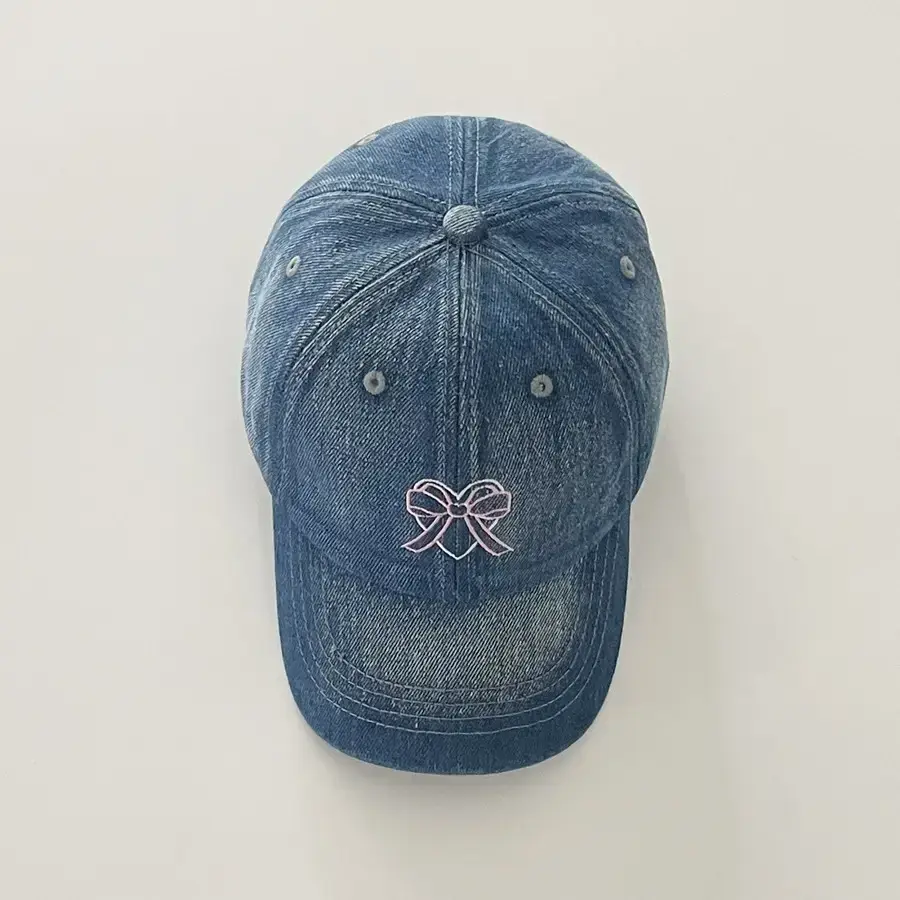 Women Denim Bow Cap Set Blue Black Wide Brim - Image 8