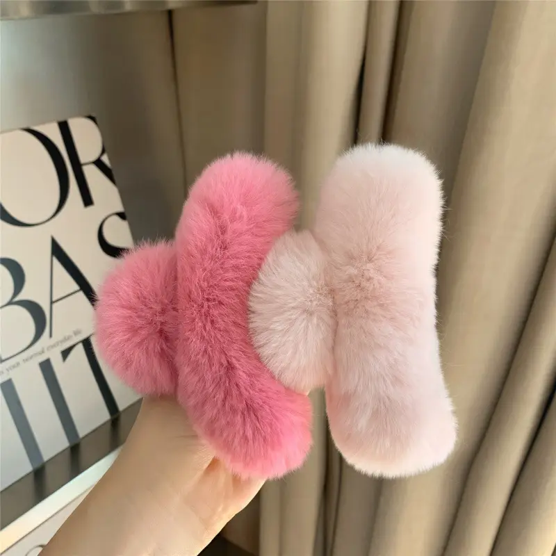 Plush Fur Hair Clips for Women Autumn Winter - Image 15