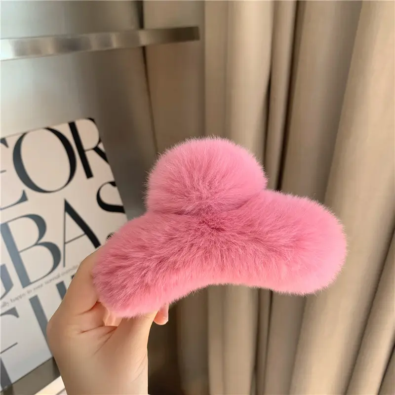 Plush Fur Hair Clips for Women Autumn Winter - Image 3
