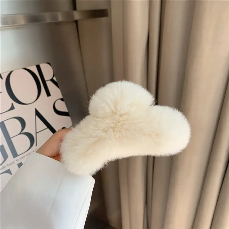 Plush Fur Hair Clips for Women Autumn Winter - Image 7