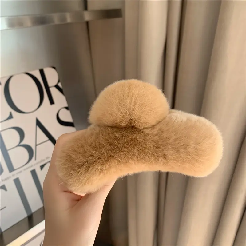 Plush Fur Hair Clips for Women Autumn Winter - Image 9