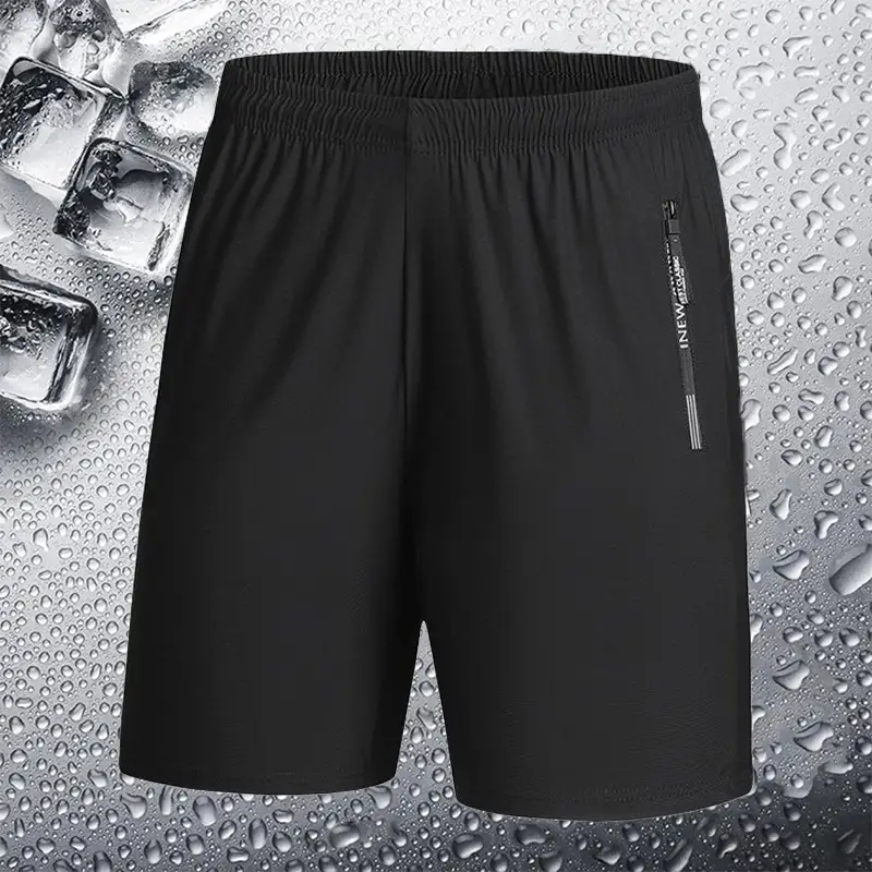 Men Black Ice Silk Shorts Pants New Sport - Image 4