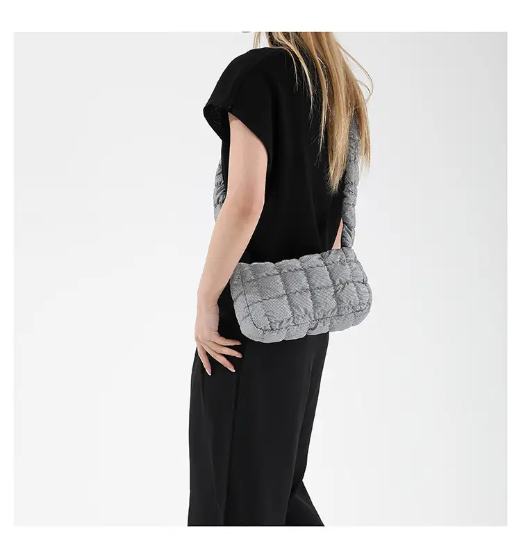 Grey Pleated Shoulder Bag for Women 2024 Spring — feature 16