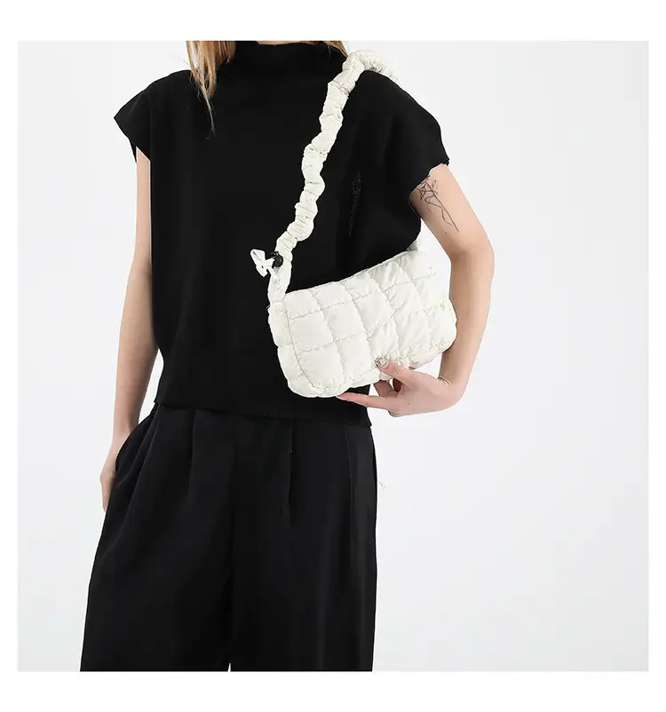 Grey Pleated Shoulder Bag for Women 2024 Spring — feature 17