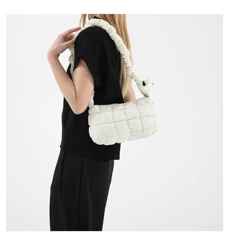 Grey Pleated Shoulder Bag for Women 2024 Spring — feature 18