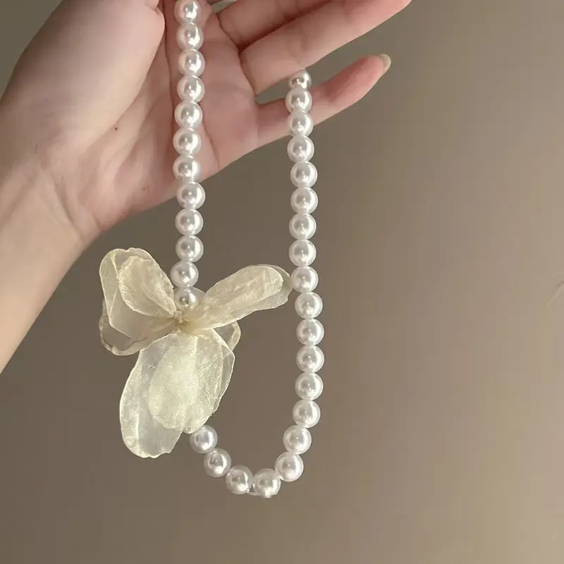 French Style Pearl Bow Necklace for Women — feature 43