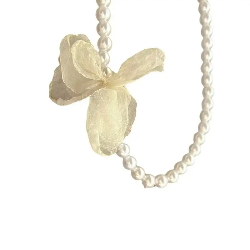 French Style Pearl Bow Necklace for Women — feature 44