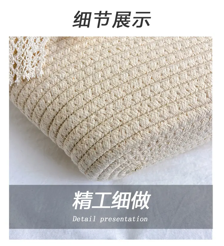 Japanese Style Straw Bucket Bag with Lace Bow — feature 4