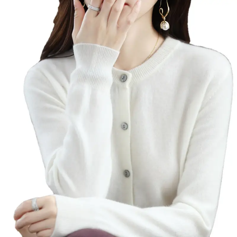 Women's 2023 Knitted Cardigan Red Long Sleeve - Image 16