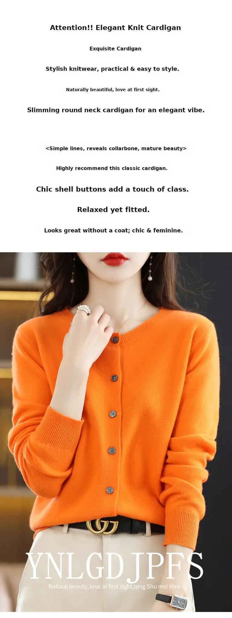 Women's 2023 Knitted Cardigan Red Long Sleeve — feature 1