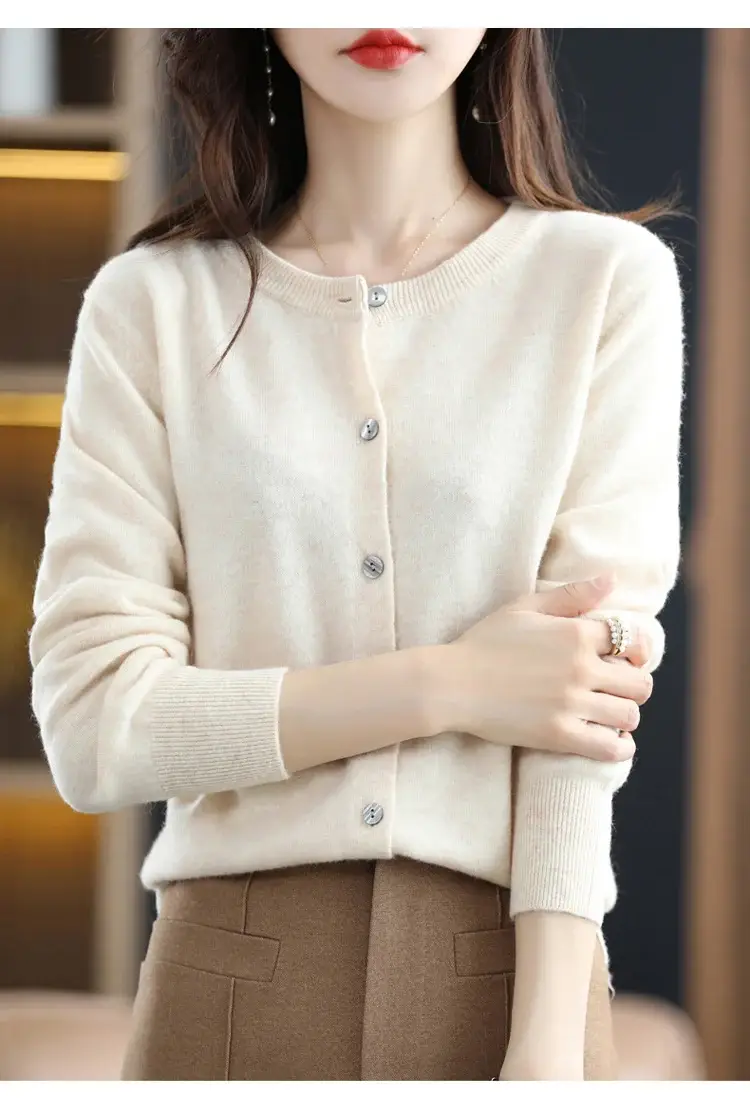 Women's 2023 Knitted Cardigan Red Long Sleeve — feature 11