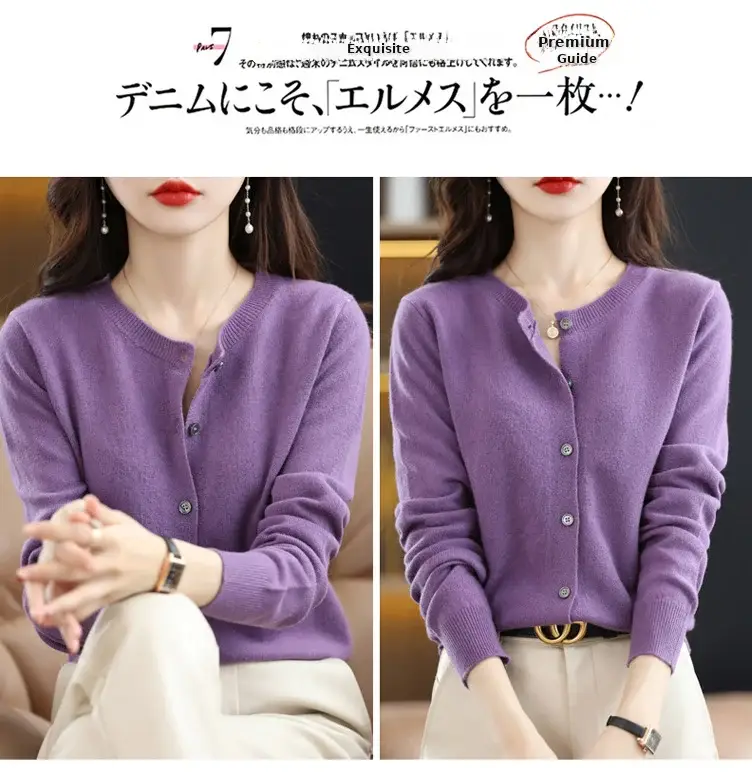 Women's 2023 Knitted Cardigan Red Long Sleeve — feature 15